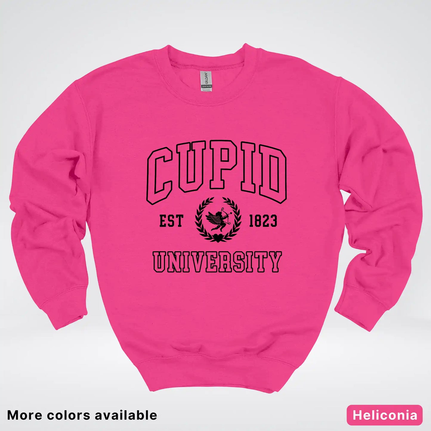Cupid University Est 1823 - Black Design - Crewneck Sweatshirt