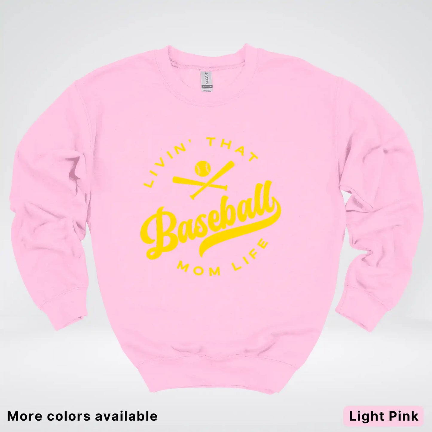 Livin' That Baseball Mom Life - Gold Design - Crewneck Sweatshirt