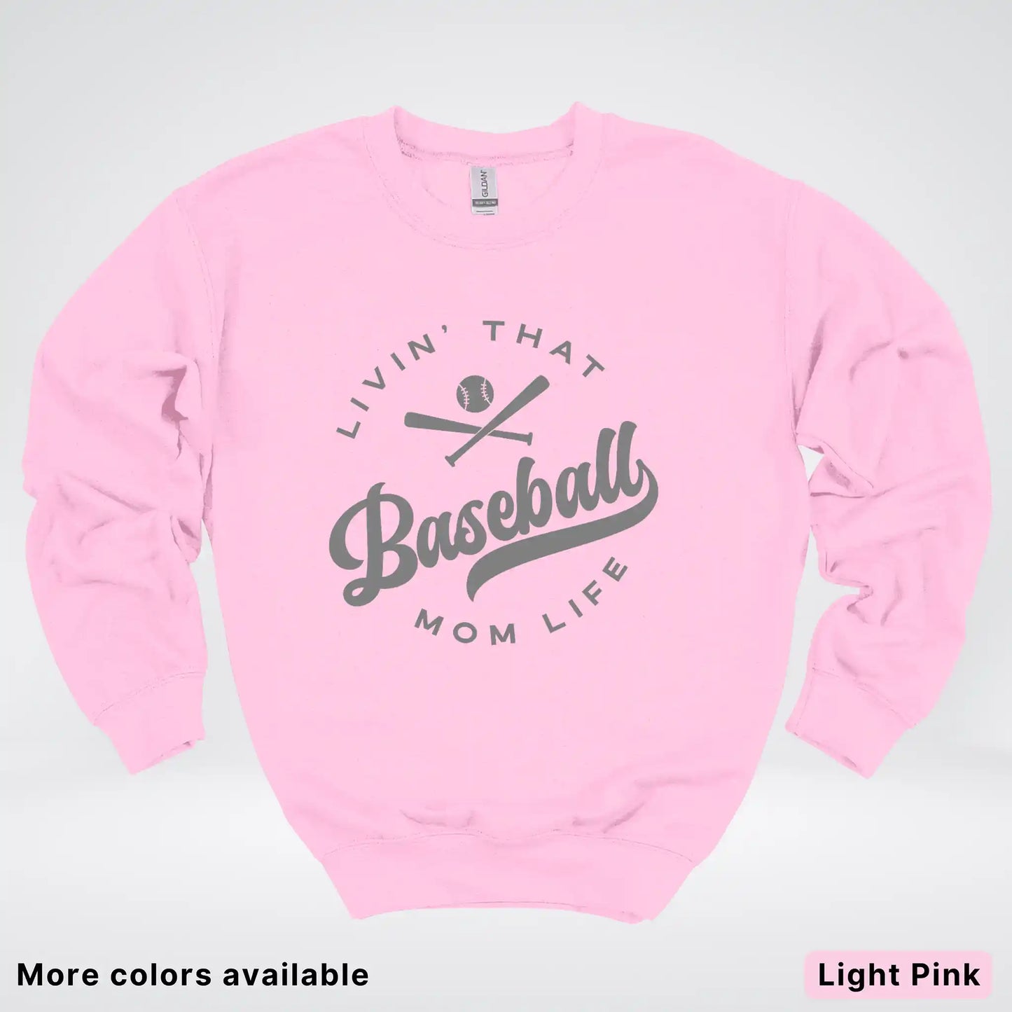 Livin' That Baseball Mom Life - Gray Design - Crewneck Sweatshirt