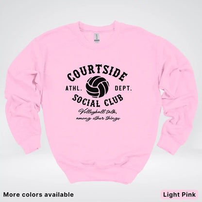 Courtside Social Club – Black Design – Volleyball - Crewneck Sweatshirt
