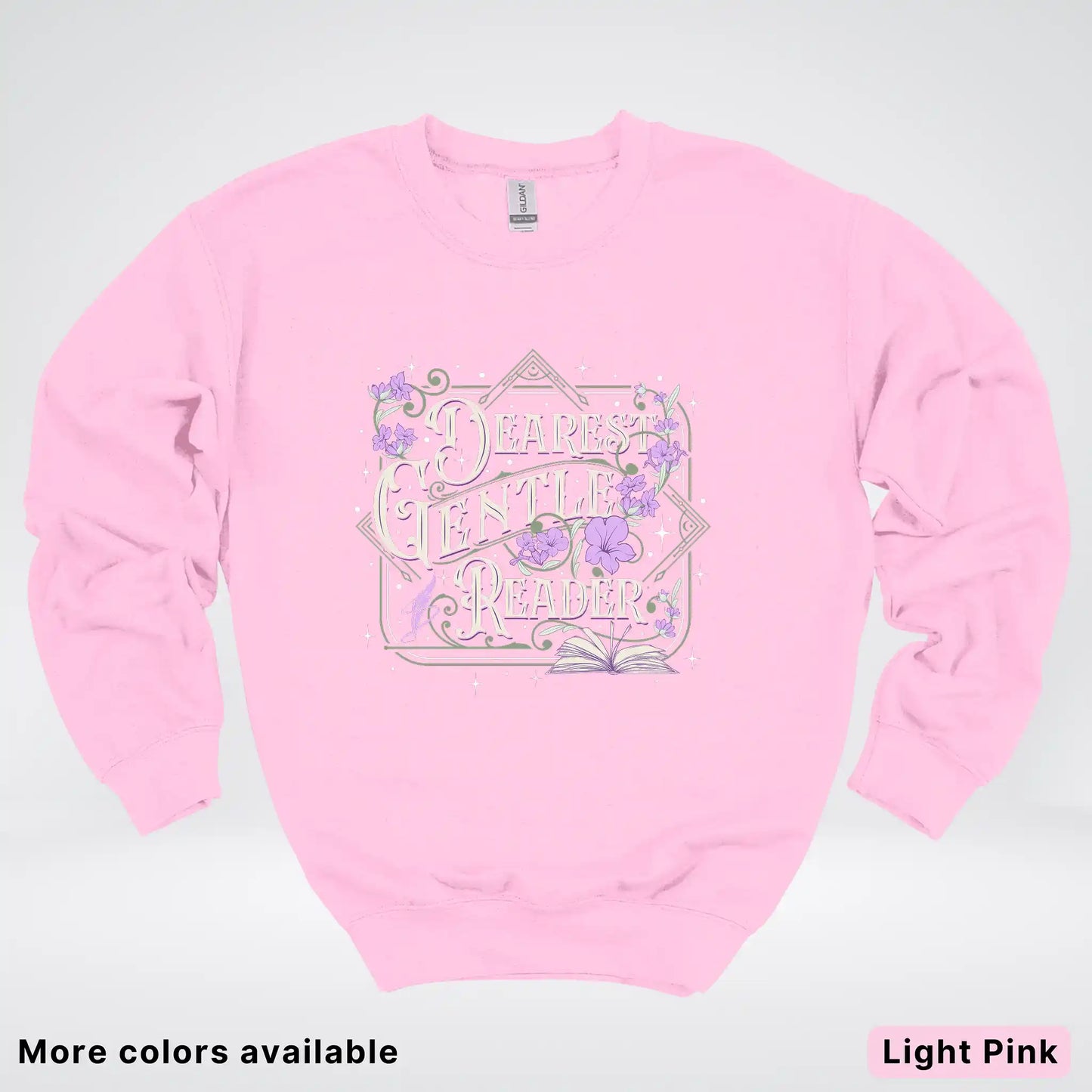 Dearest Gentle Reader – Vintage Floral Book Lover Graphic - Crewneck Sweatshirt