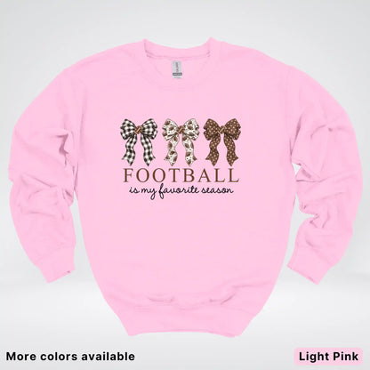 Football Is My Favorite Season – Game Day Bow - Crewneck Sweatshirt