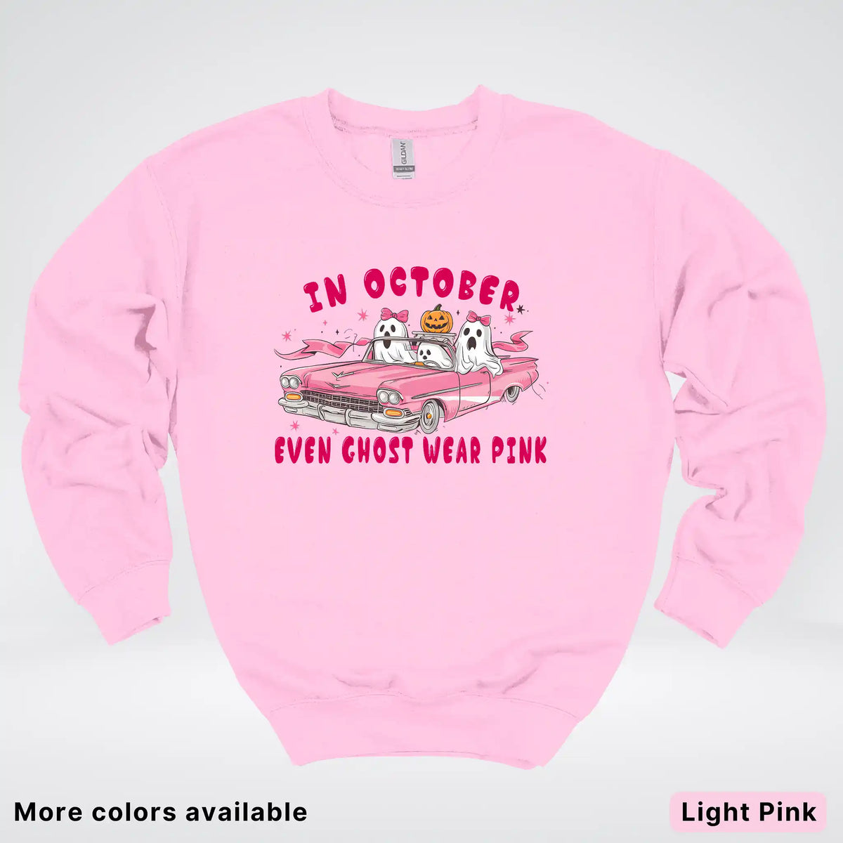 In October Even Ghost Wear Pink Breast Cancer Awareness Crewneck Sweatshirt