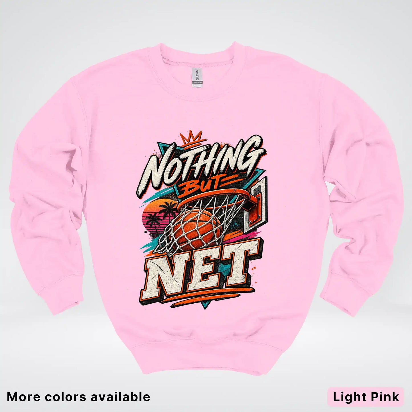 Nothing But Net – Retro Basketball Crewneck Sweatshirt