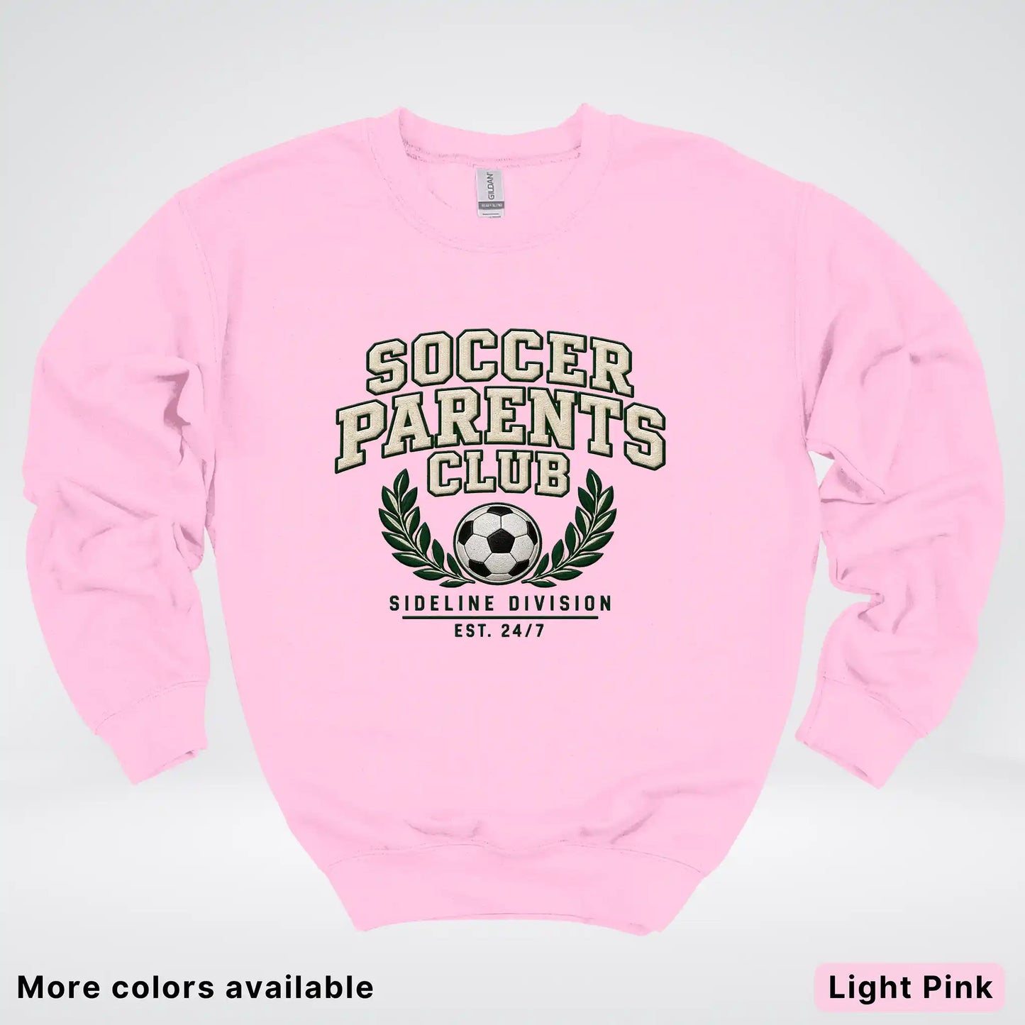 Soccer Parents Club Faux Embroidery Sideline Crewneck Sweatshirt