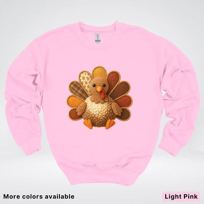 Fall Turkey Hook Yard Faux Crewneck Sweatshirt