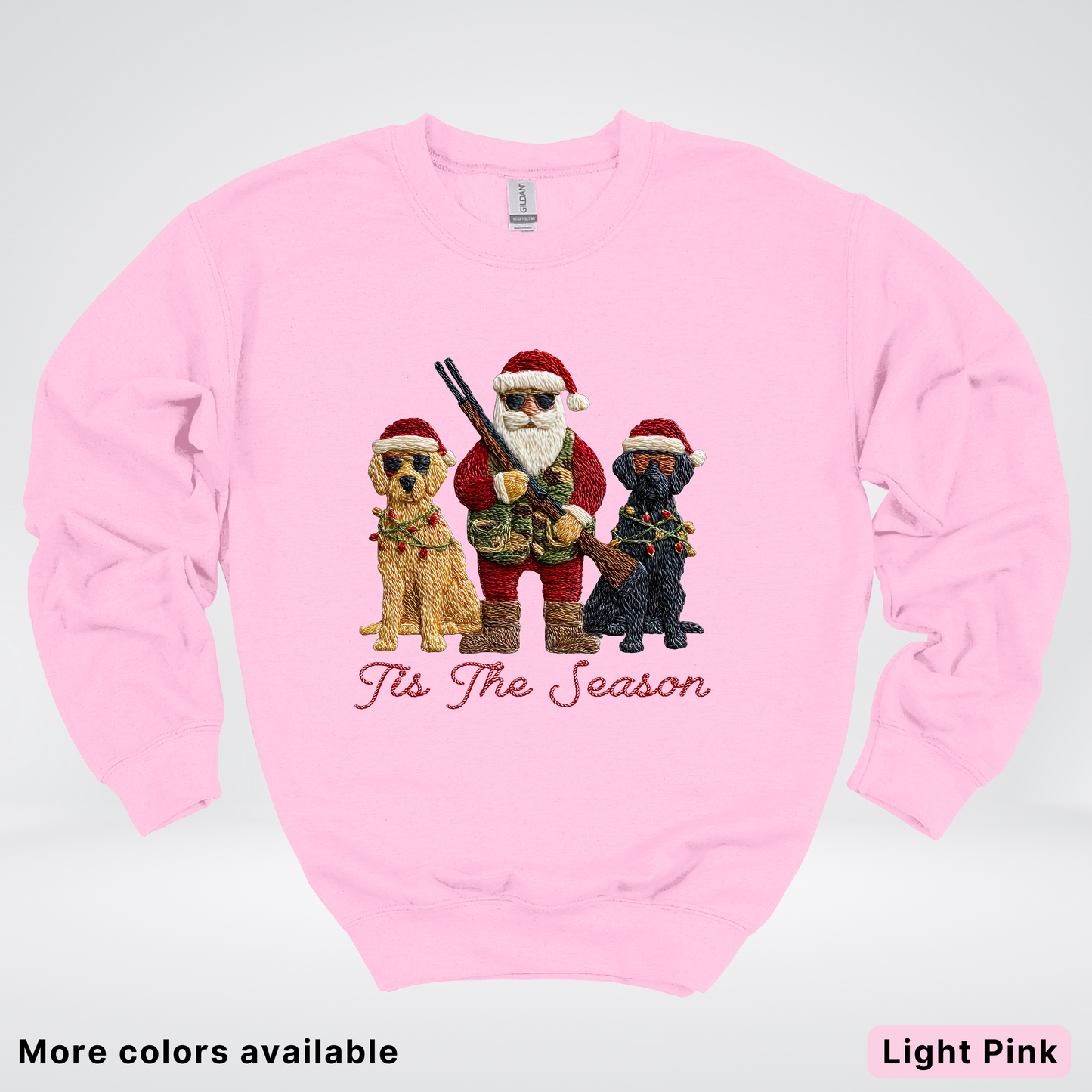 Tis The Season Hunting Santa Hook Yard Faux - Crewneck Sweatshirt