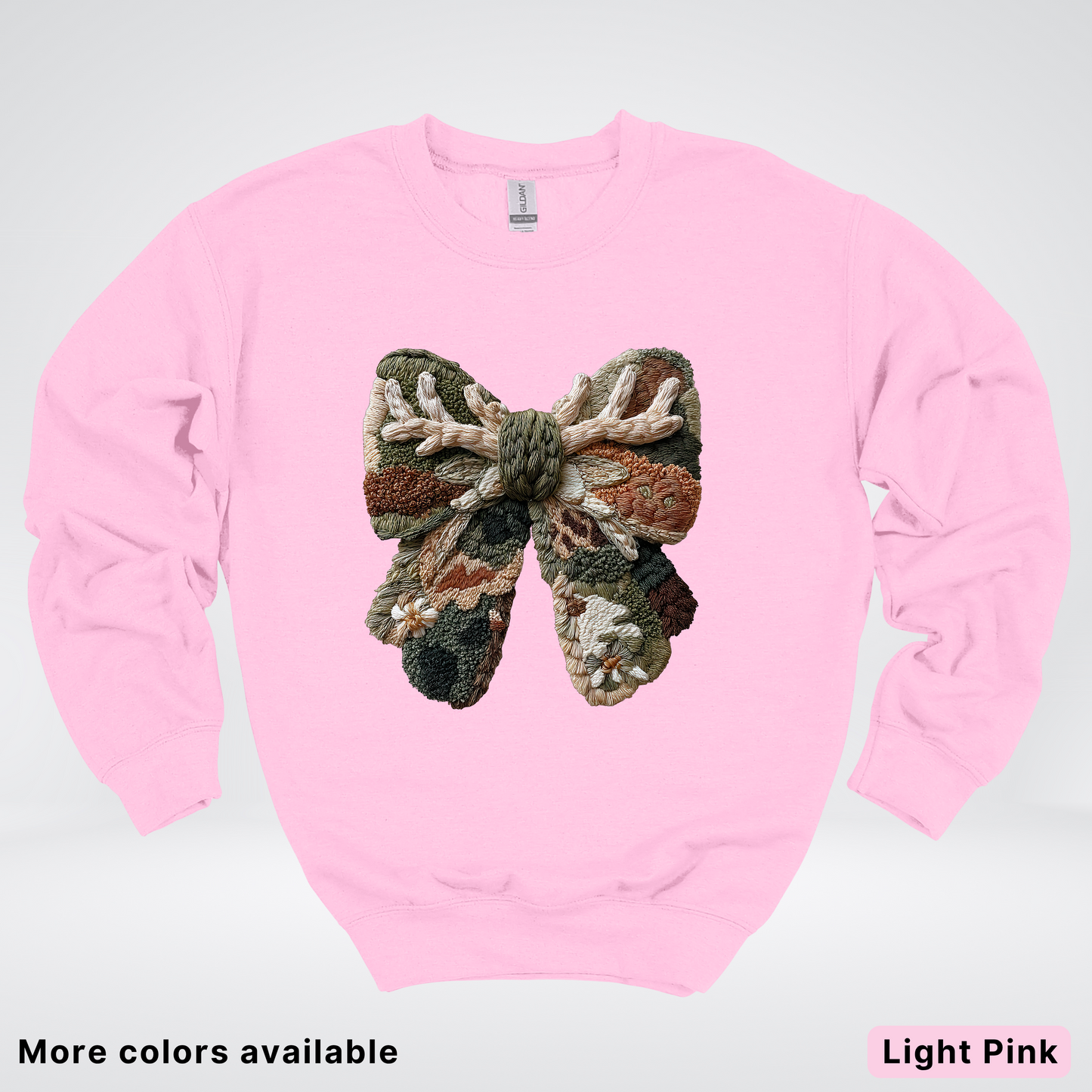 Woodland Winter Bow Hook Yard Faux - Crewneck Sweatshirt