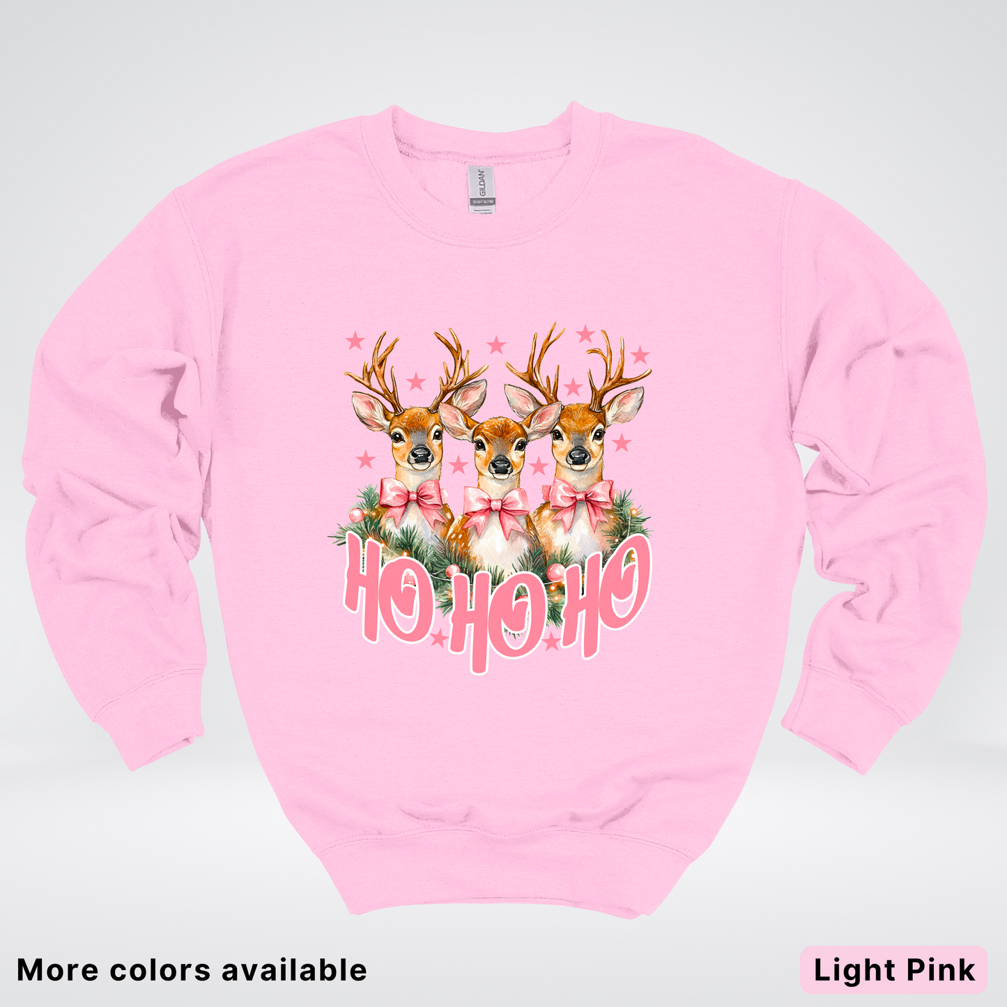 Ho Ho Ho Pink Deer Trio - Crewneck Sweatshirt