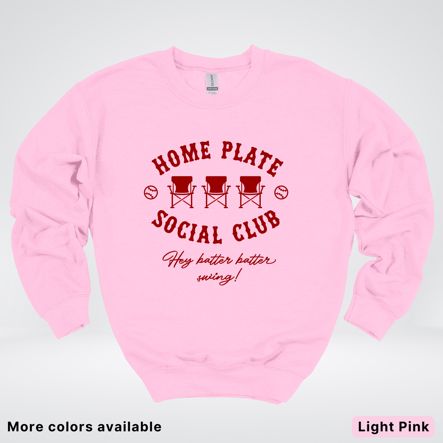 Home Plate Social Club – Maroon Design - Crewneck