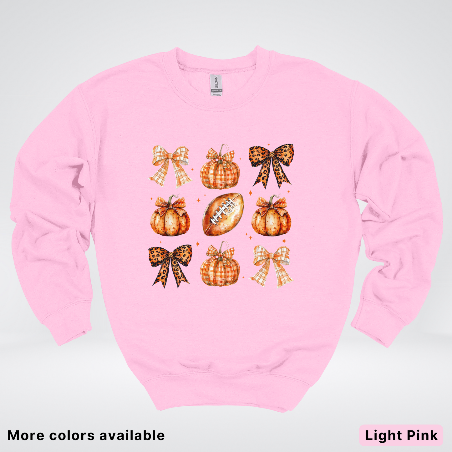Football Coquette Ribbon Bow Plaid Pumpkin Fall - Sweatshirt