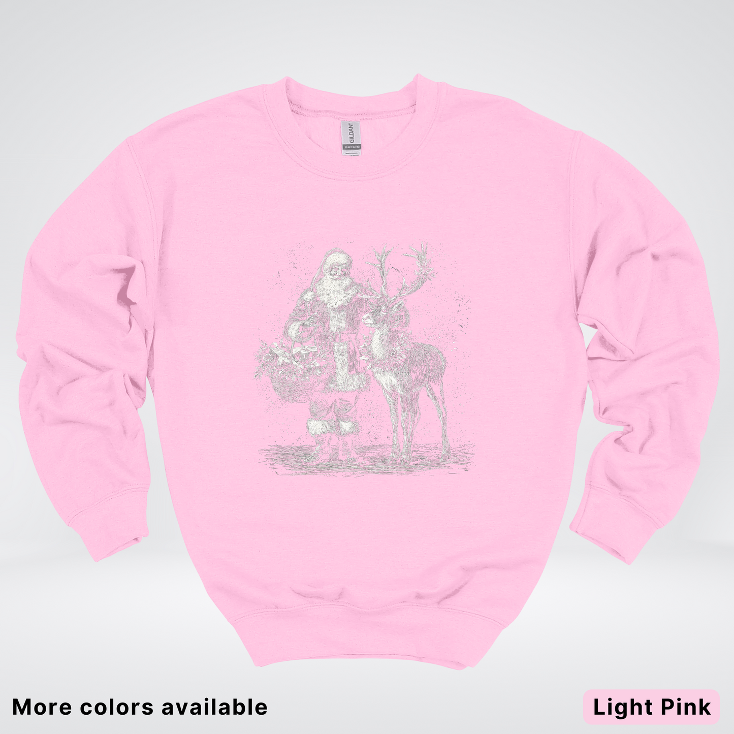 Vintage Santa and Reindeer - Crewneck Sweatshirt