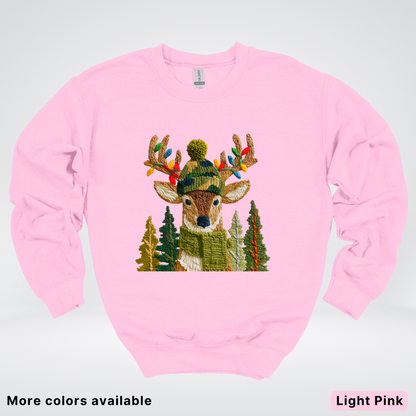 Ornament Antler Reindeer Hook Yard Faux - Crewneck Sweatshirt