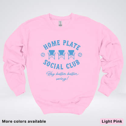 Home Plate Social Club – Light Blue Design - Crewneck