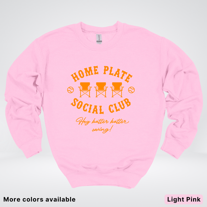 Home Plate Social Club – Orange Design - Crewneck