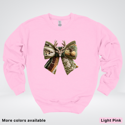 Hook Yard Faux Rustic Antler Bow - Crewneck Sweatshirt