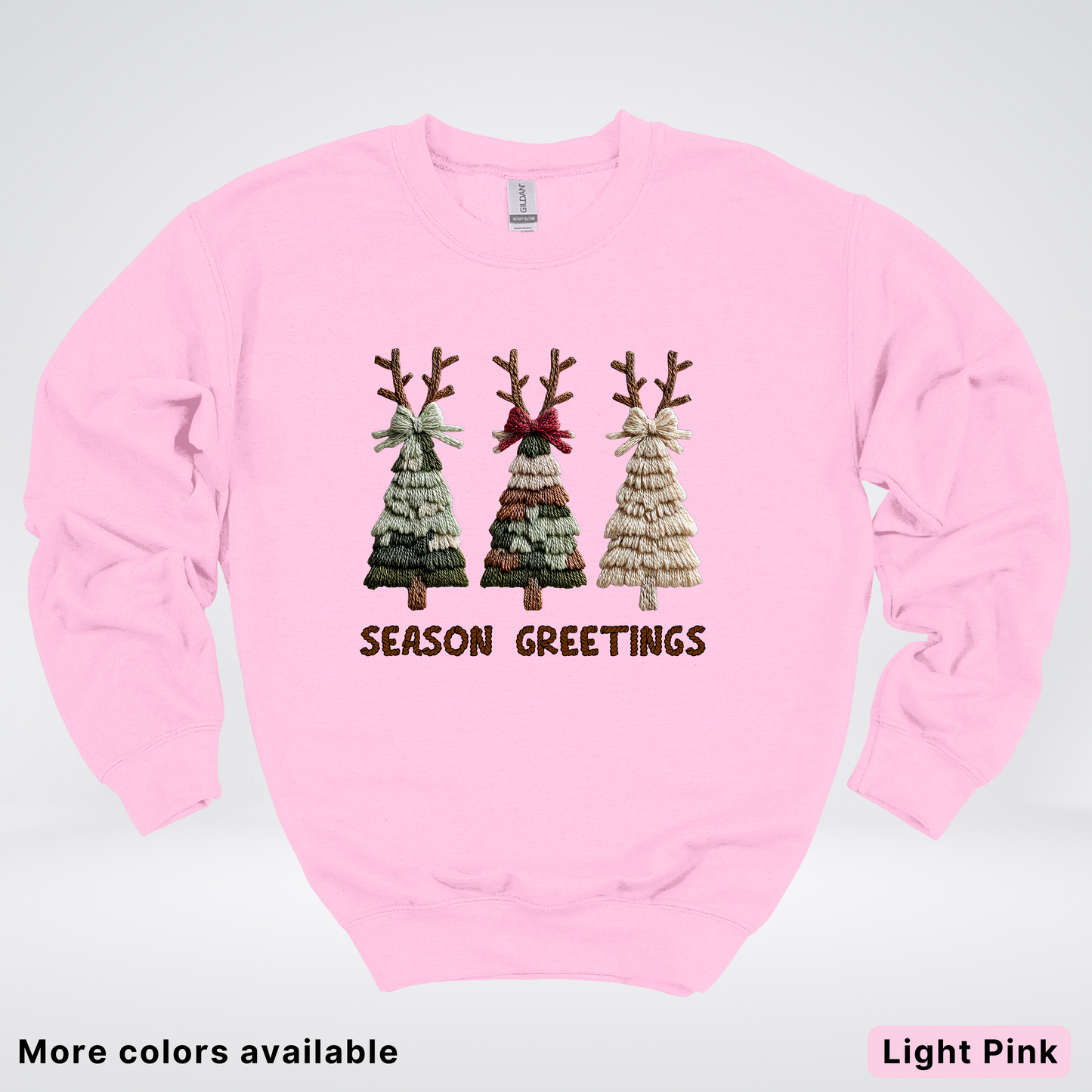 Rustic Christmas Tree Trio (Hook Yard Faux Look) - Crewneck Sweatshirt