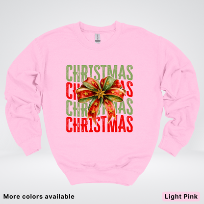 Christmas Star Bow - Crewneck Sweatshirt