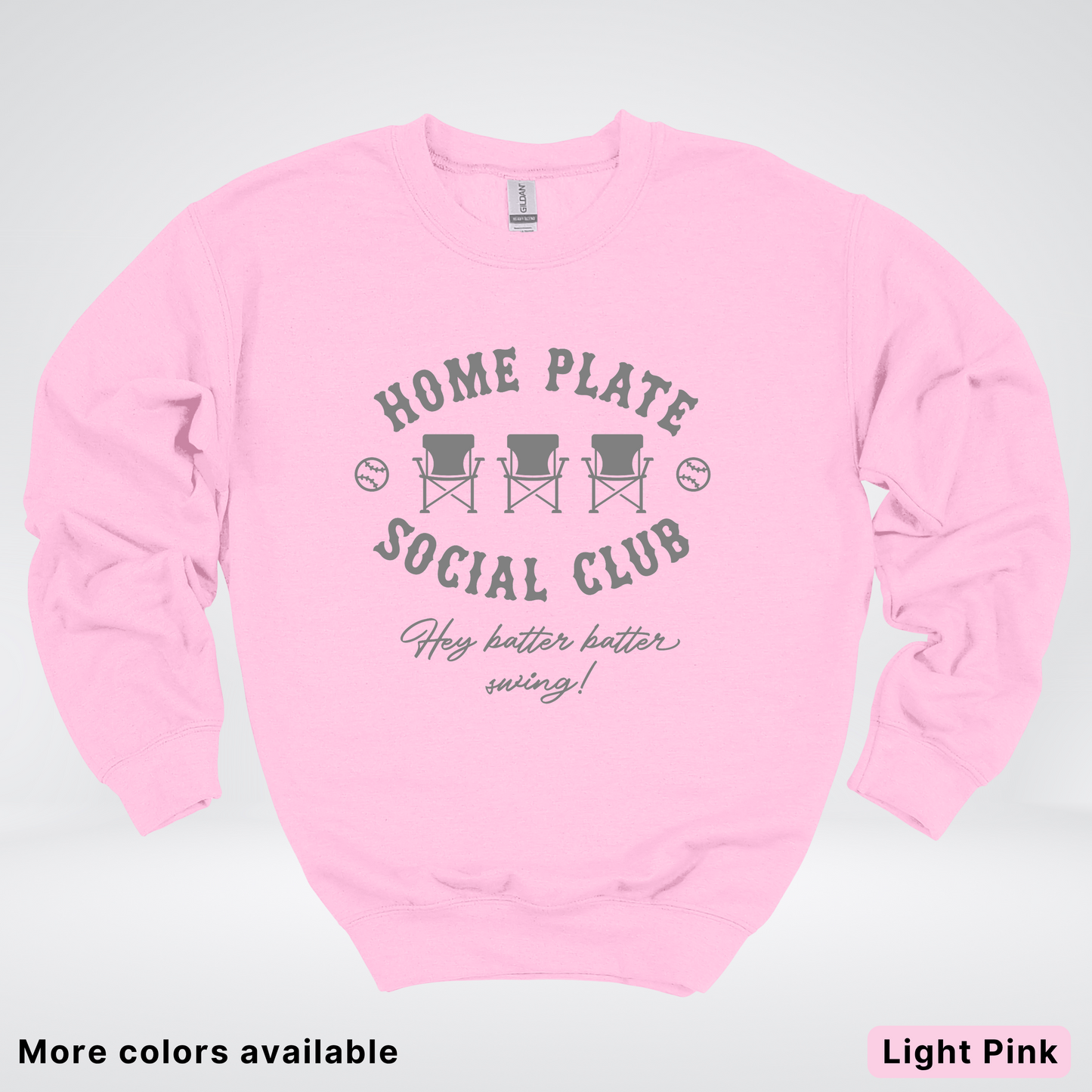 Home Plate Social Club – Gray Design - Crewneck