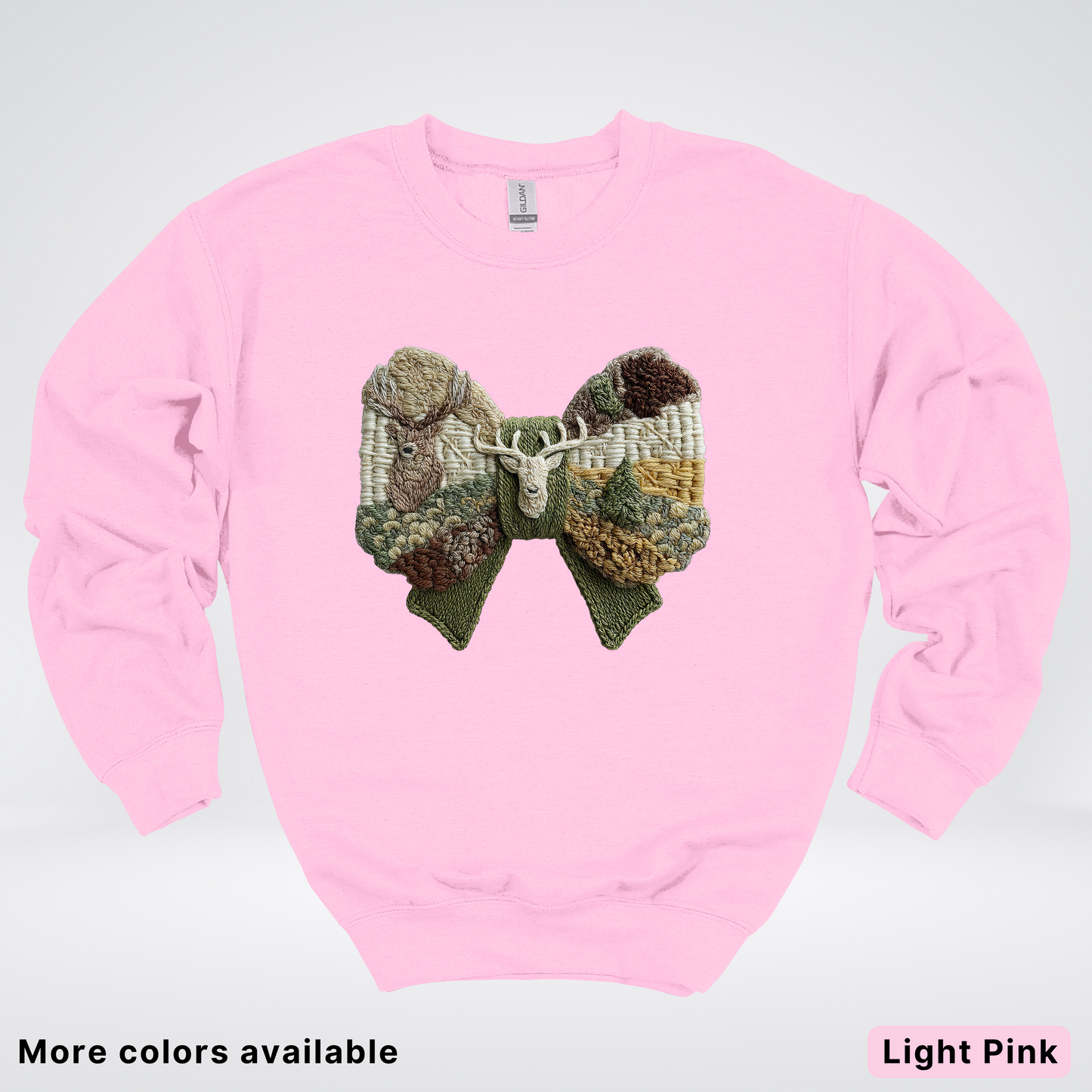 Rocking Horse Holiday Bow – Hook Yard Faux Look - Crewneck Sweatshirt