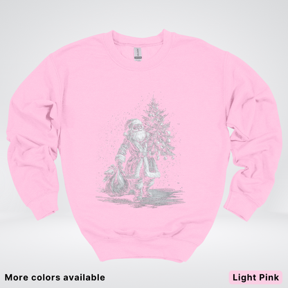 Vintage Santa with Christmas Tree - Crewneck Sweatshirt