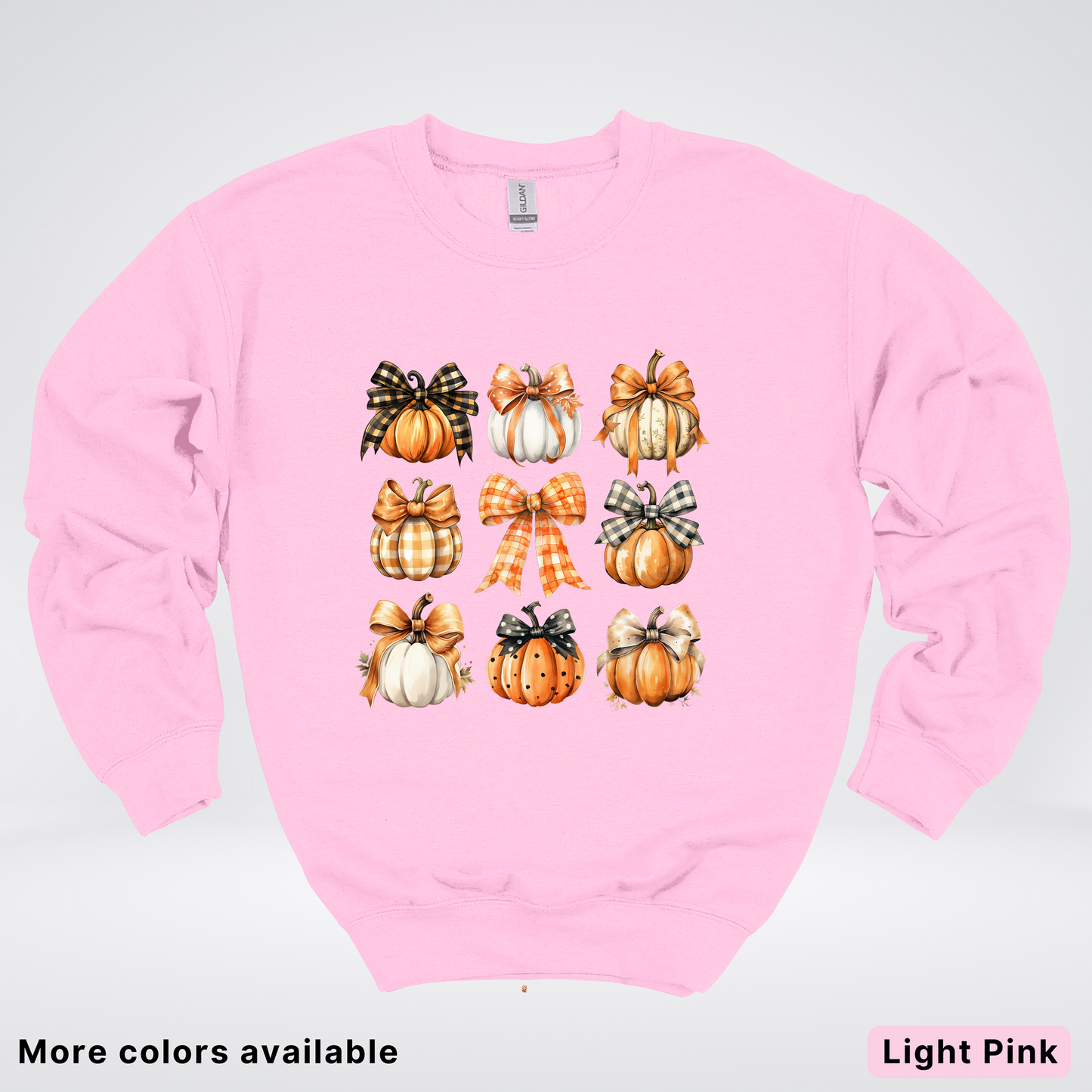 Flannel Bows & Pumpkin Coquette Fall Autumn - Crewneck Sweatshirt