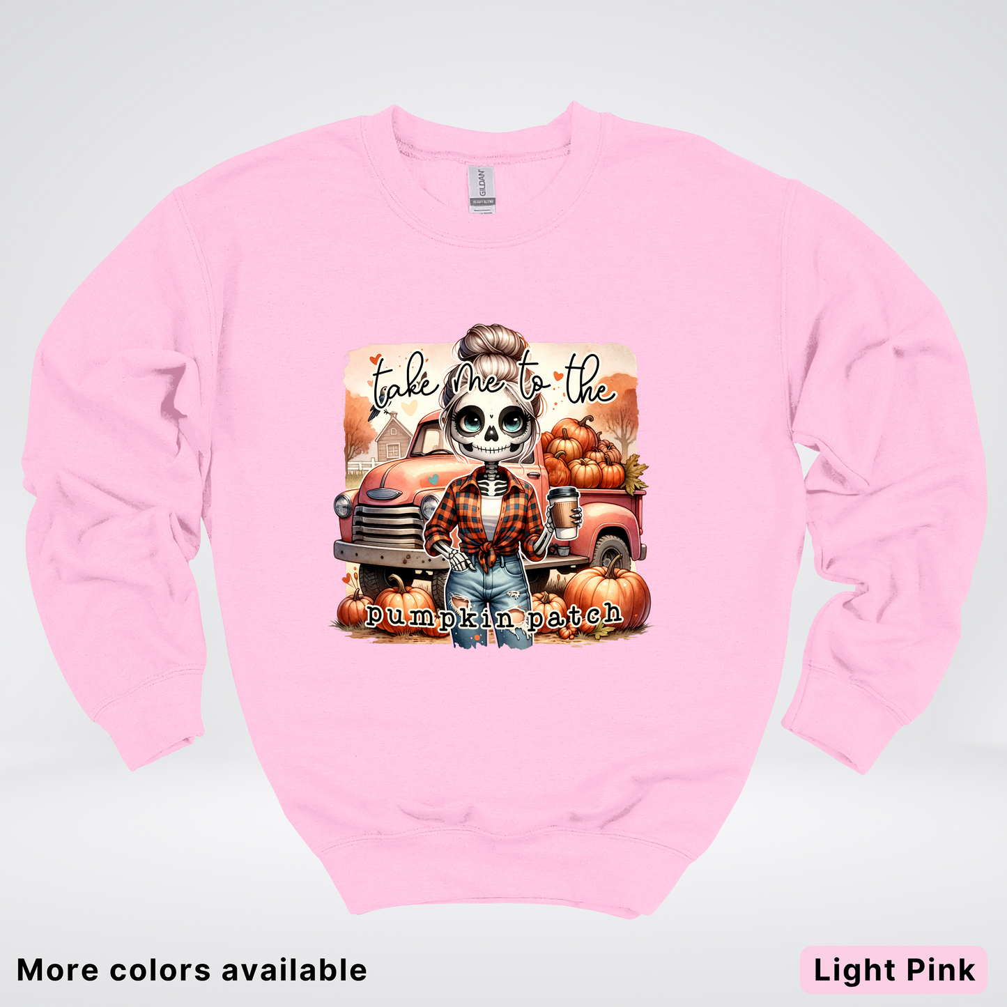 Take Me To The Pumpkin Patch Skeleton - Crewneck Sweatshirts