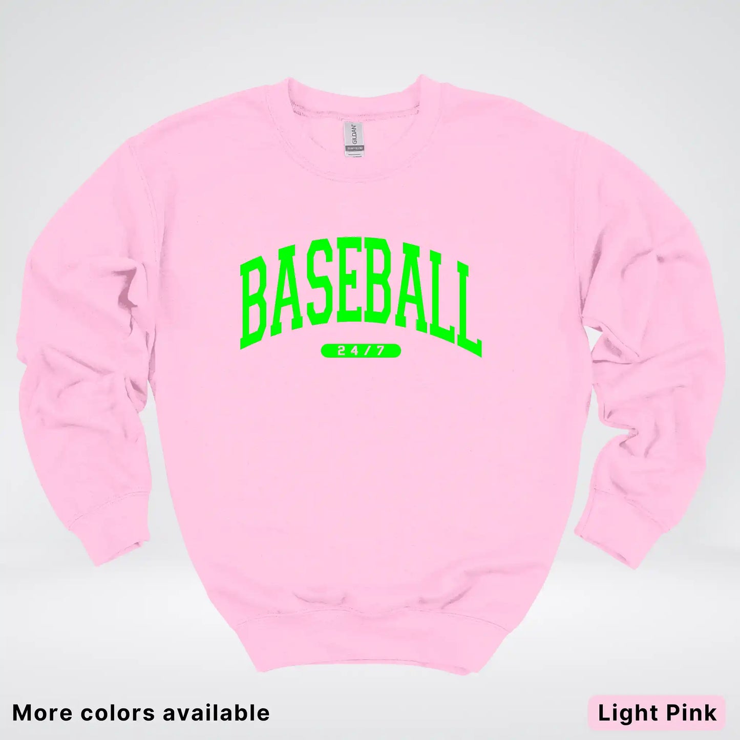 Baseball 24/7 – Green Design - Crewneck Sweatshirt