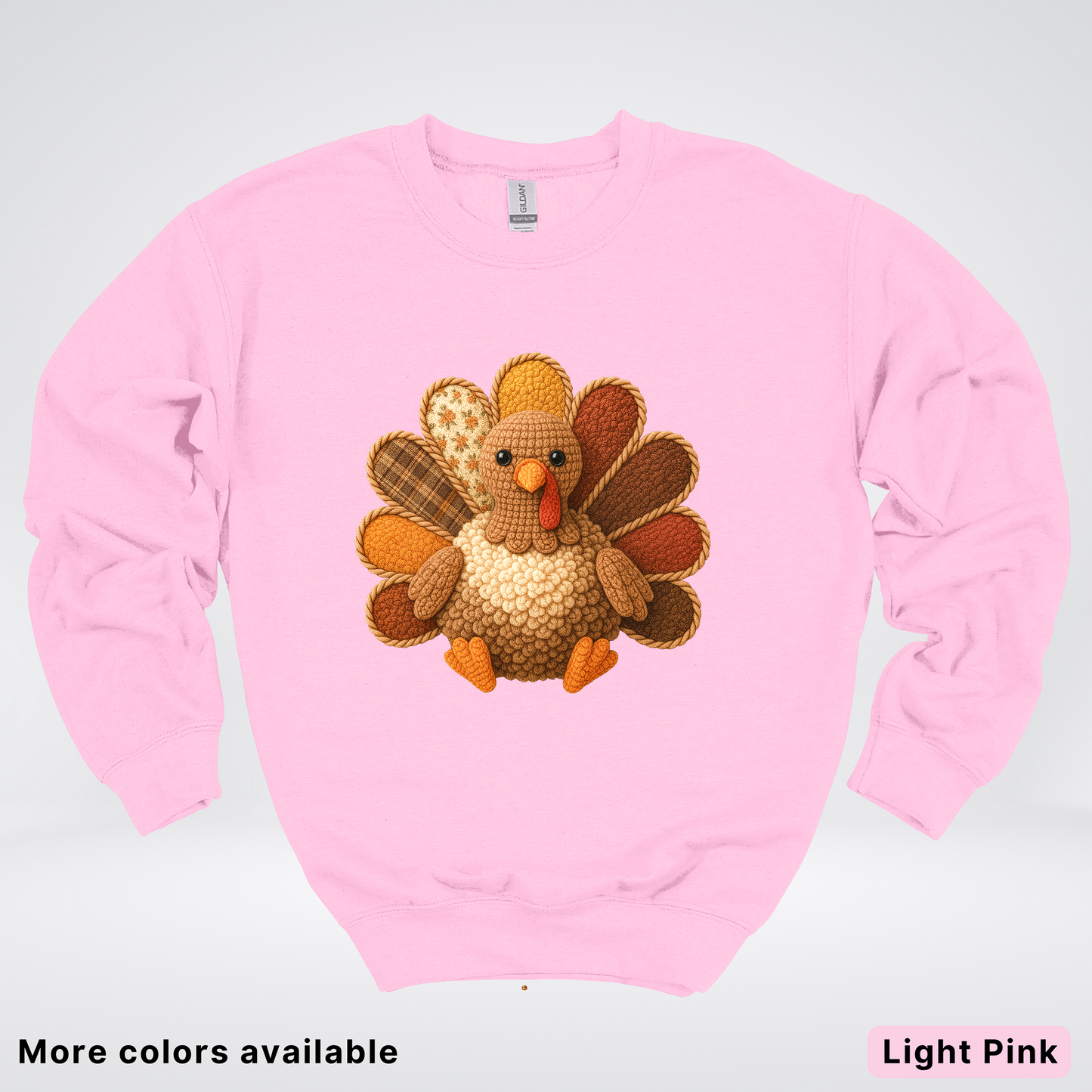 Turkey Crochet Thanksgiving Fall - Crewneck Sweatshirts