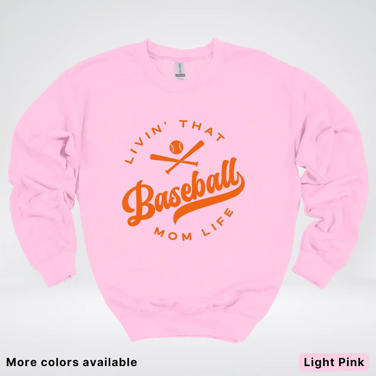 Livin' That Baseball Mom Life – Orange Design - Crewneck Sweatshirt