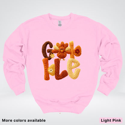 Gobble Crochet Turkey - Crewneck Sweatshirt