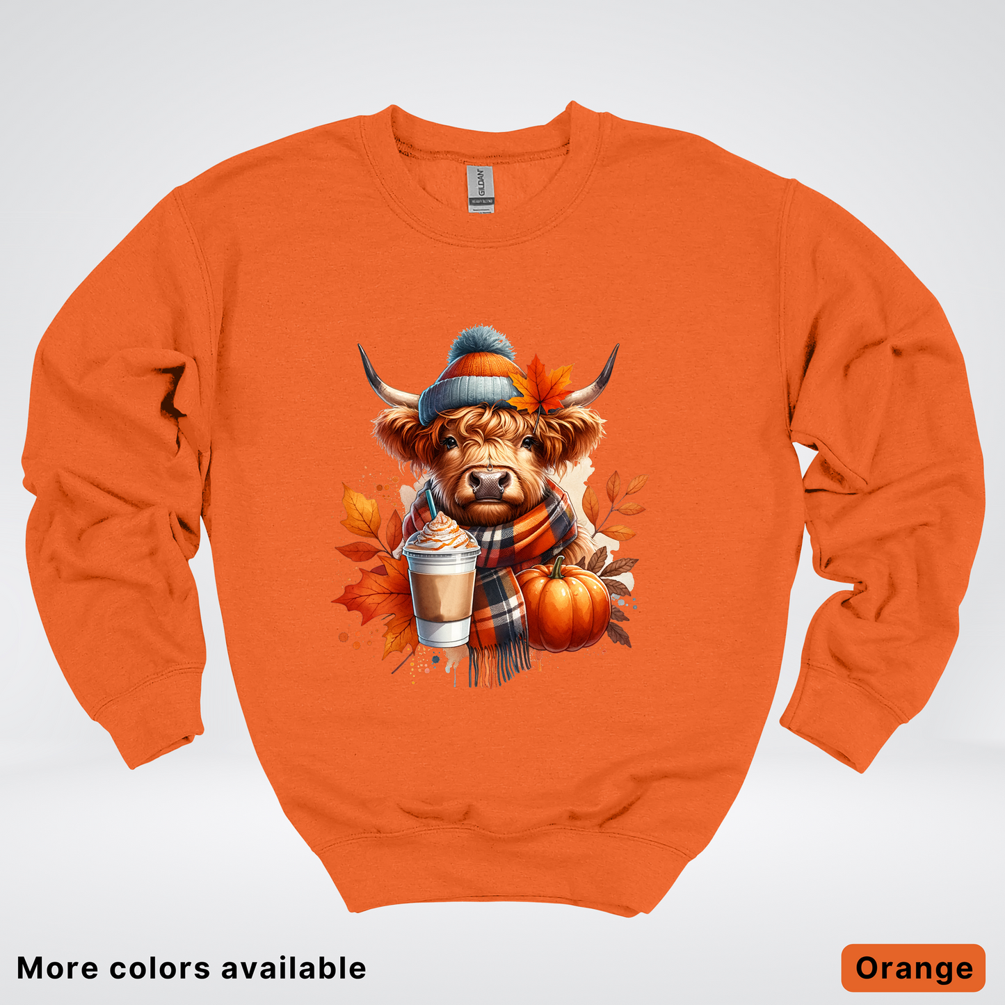 Fall Cow Cold Brew Coffee Pumpkin - Crewneck Sweatshirts