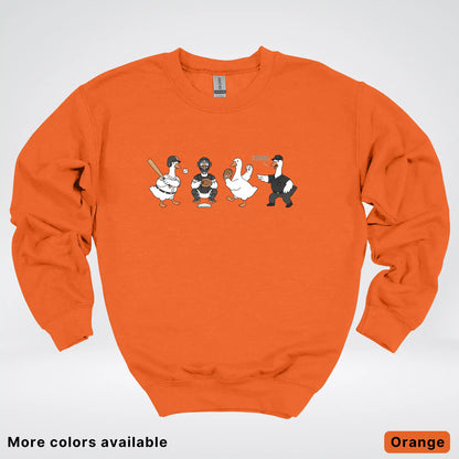 Baseball Goose Squad – Funny Baseball Goose Graphic Crewneck Sweatshirt