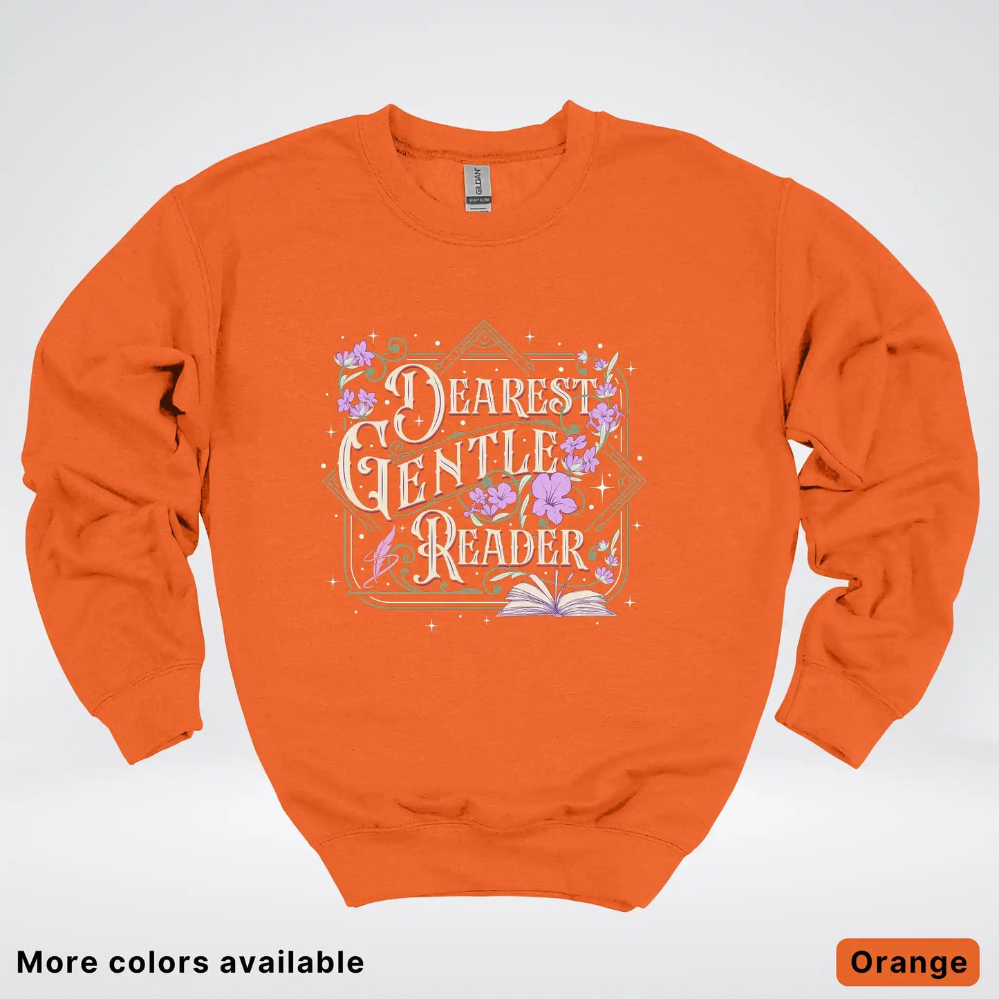 Dearest Gentle Reader – Vintage Floral Book Lover Graphic - Crewneck Sweatshirt
