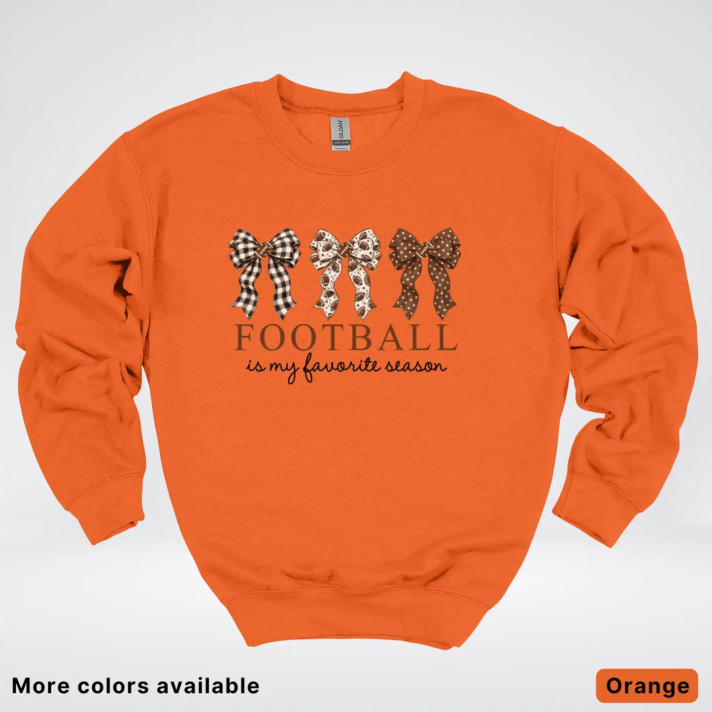 Football Is My Favorite Season – Game Day Bow - Crewneck Sweatshirt