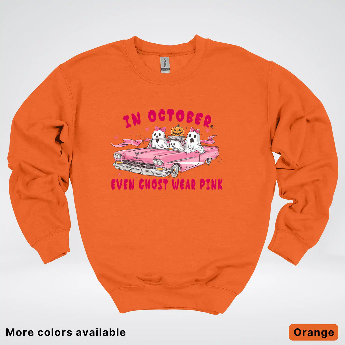 In October Even Ghost Wear Pink Breast Cancer Awareness Crewneck Sweatshirt