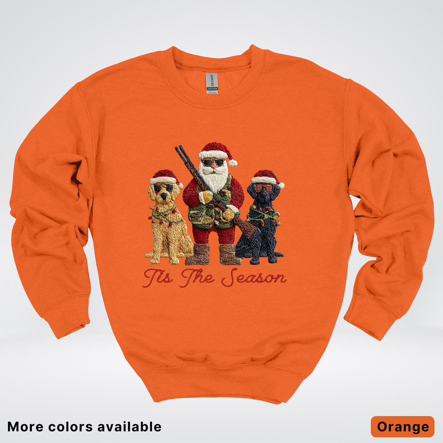 Tis The Season Hunting Santa Hook Yard Faux - Crewneck Sweatshirt