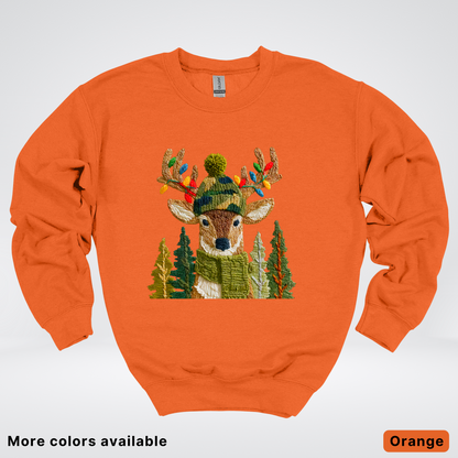 Ornament Antler Reindeer Hook Yard Faux - Crewneck Sweatshirt