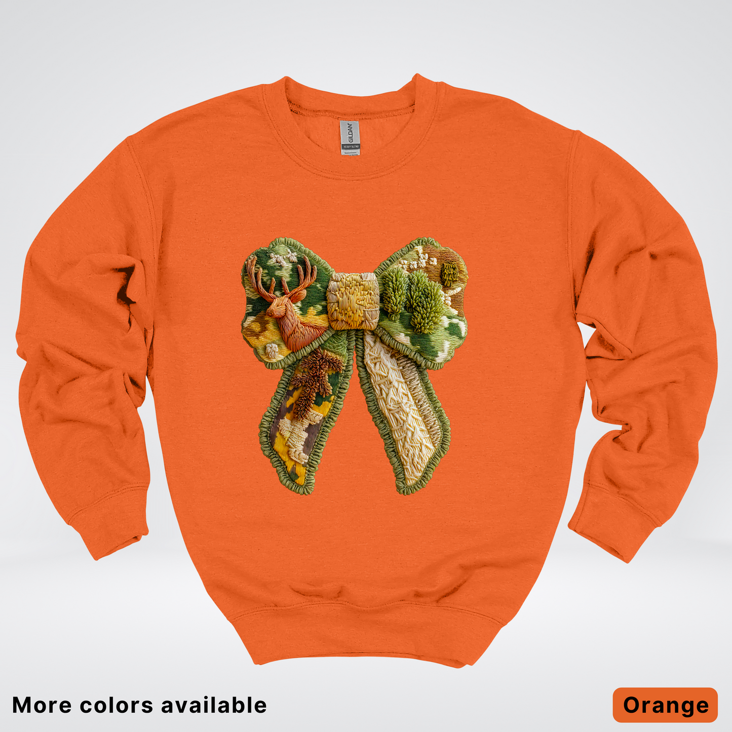 Forest Berry Bow Hook Yard Faux Look - Crewneck Sweatshirt