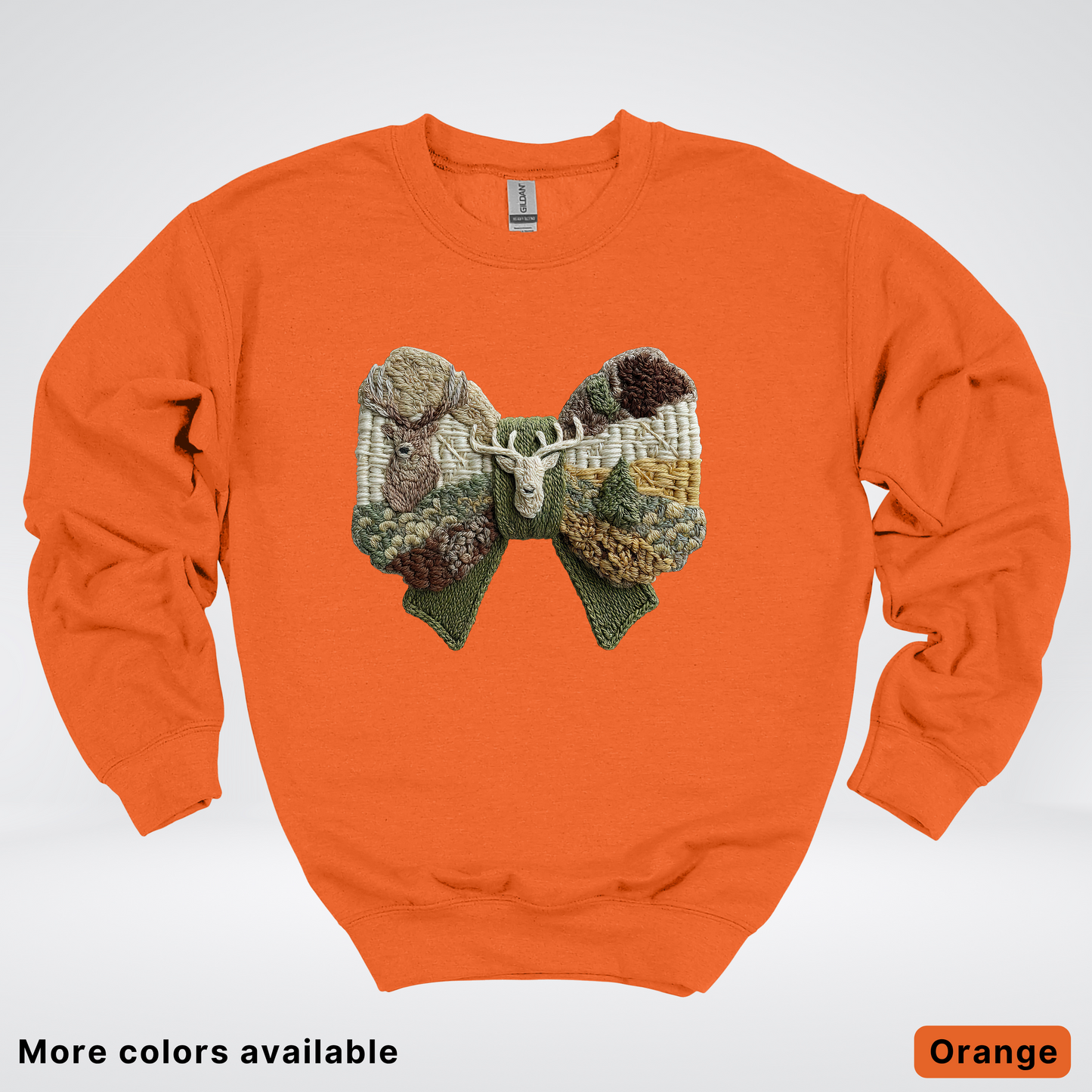Rocking Horse Holiday Bow – Hook Yard Faux Look - Crewneck Sweatshirt