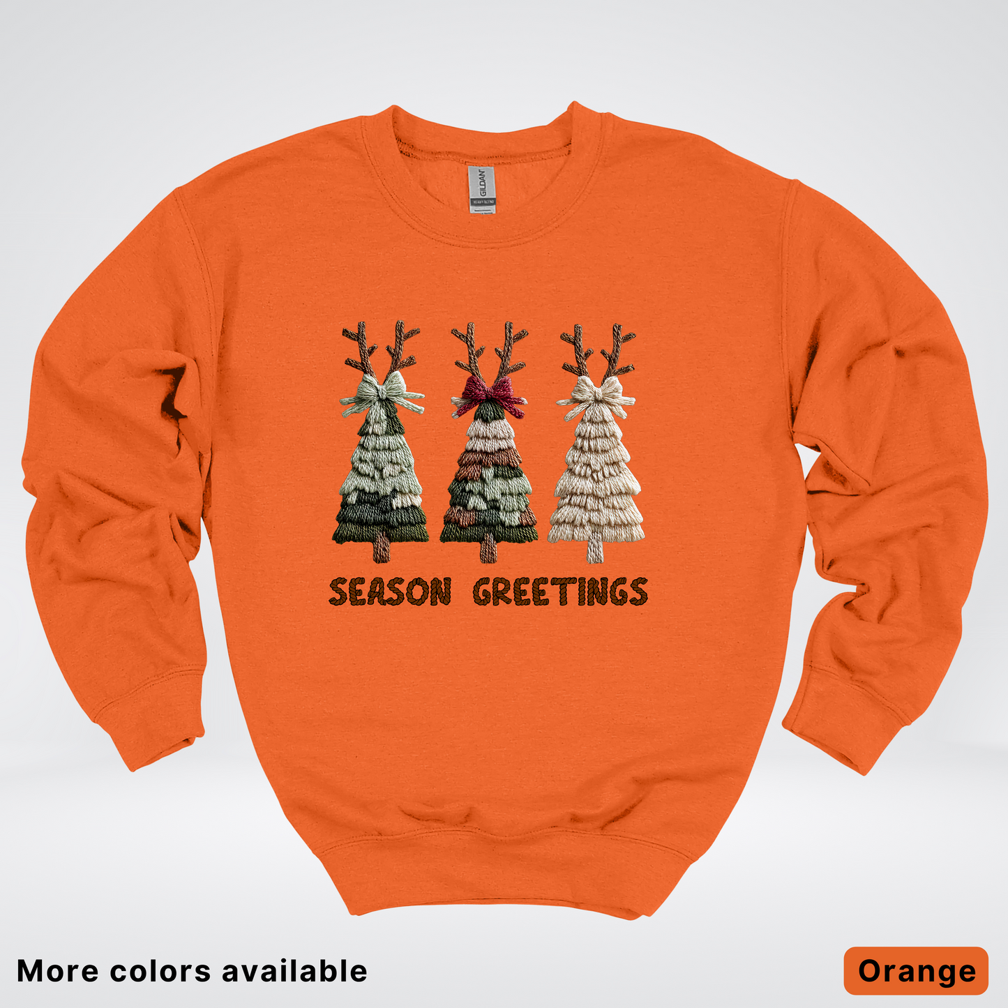 Rustic Christmas Tree Trio (Hook Yard Faux Look) - Crewneck Sweatshirt