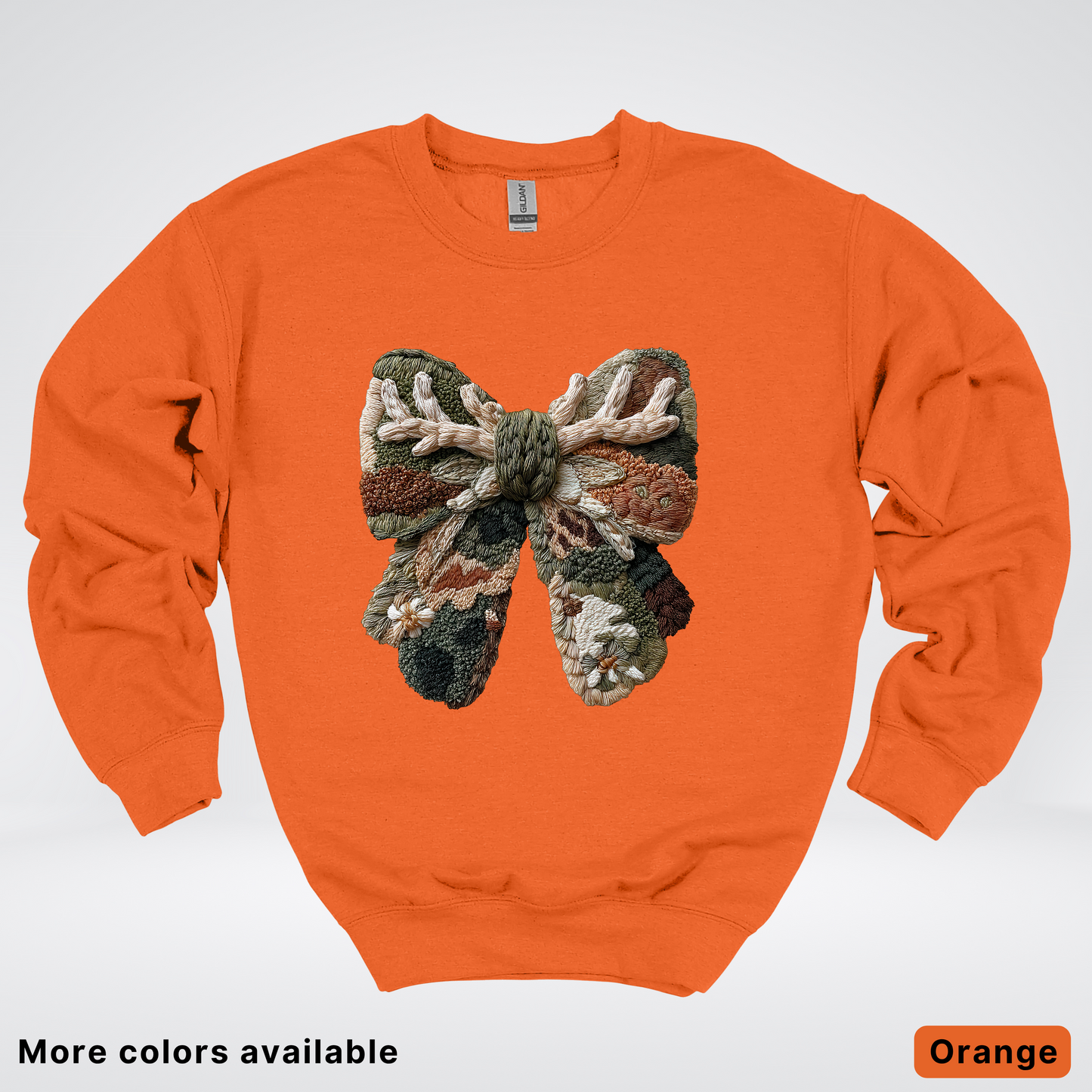 Woodland Winter Bow Hook Yard Faux - Crewneck Sweatshirt