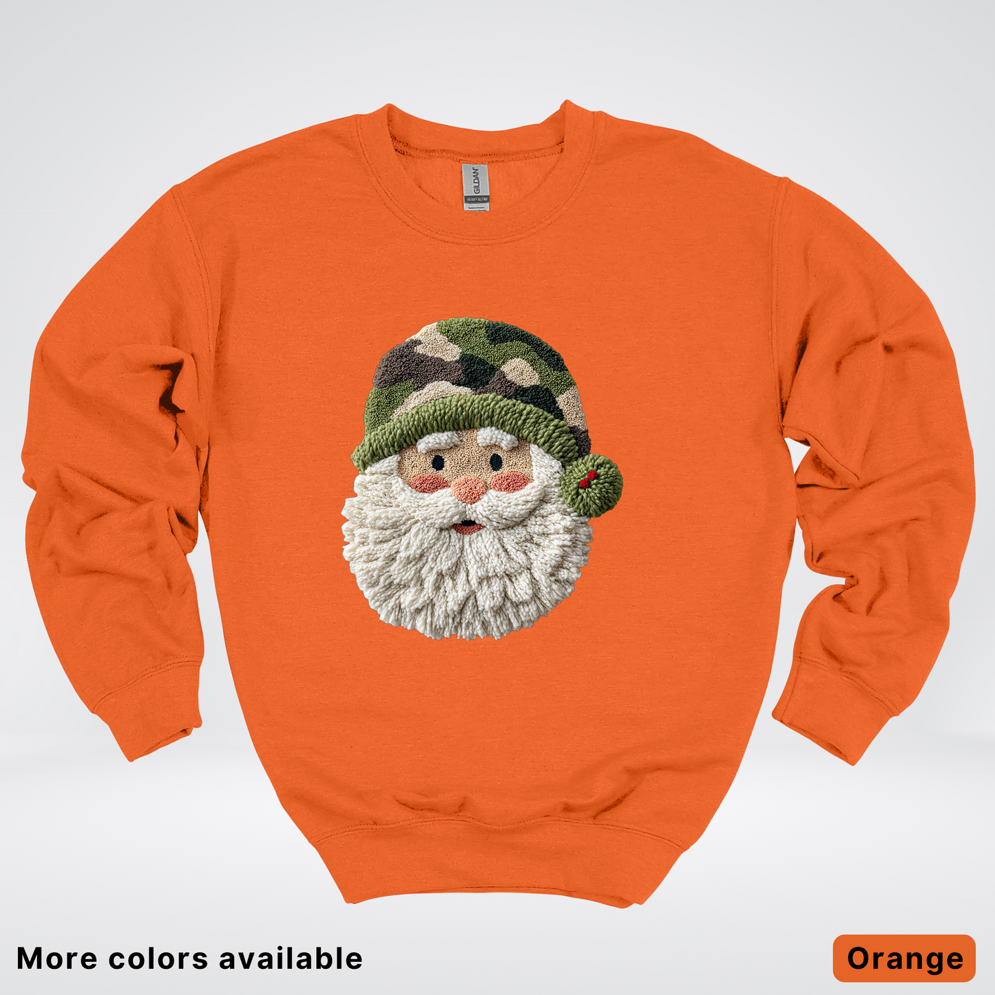 Woodland Santa Face (Hook Yard Faux Texture) - Crewneck Sweatshirt