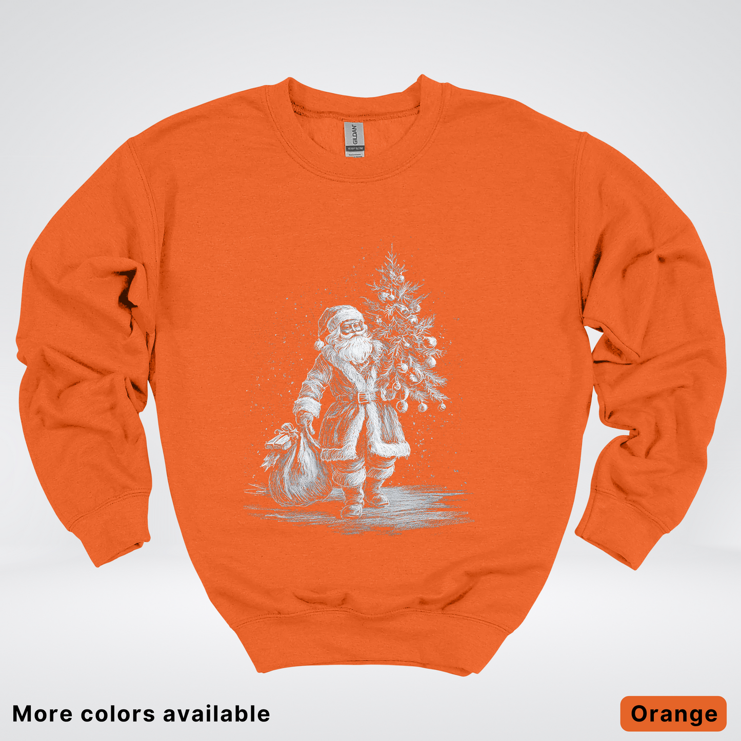 Vintage Santa with Christmas Tree - Crewneck Sweatshirt