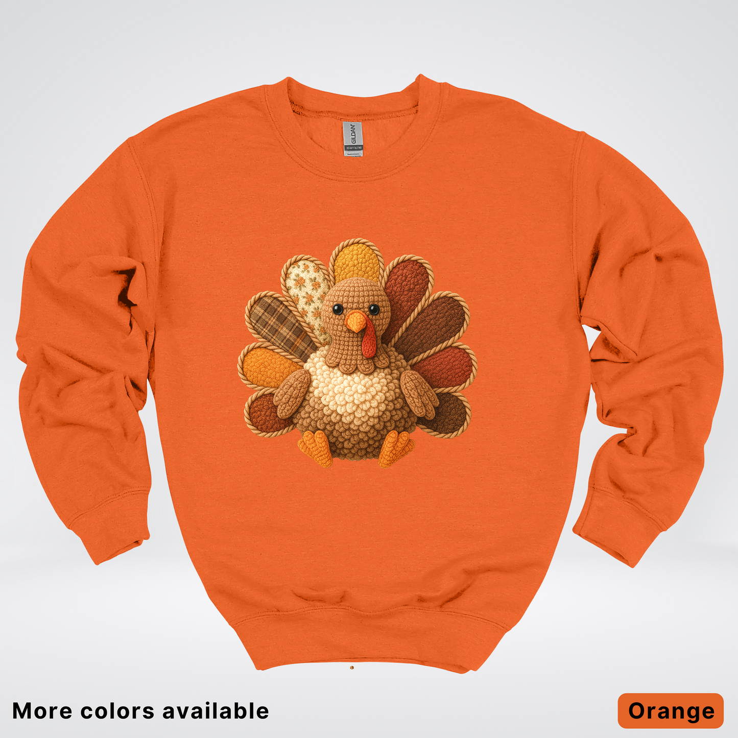 Turkey Crochet Thanksgiving Fall - Crewneck Sweatshirts