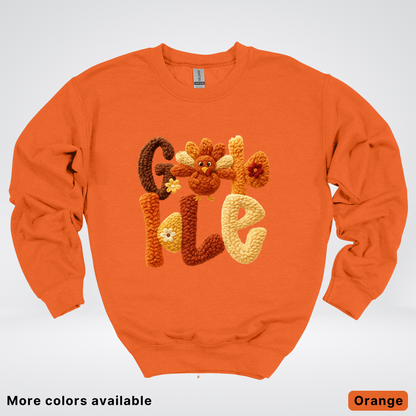 Gobble Crochet Turkey - Crewneck Sweatshirt