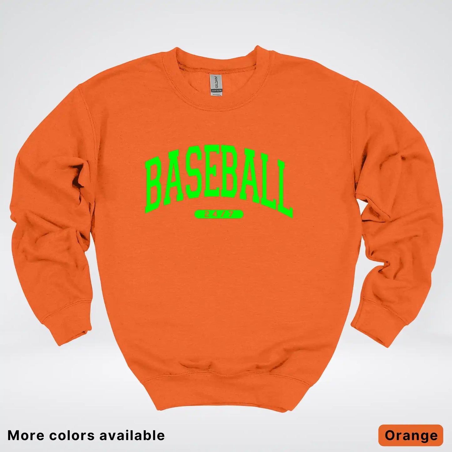 Baseball 24/7 – Green Design - Crewneck Sweatshirt