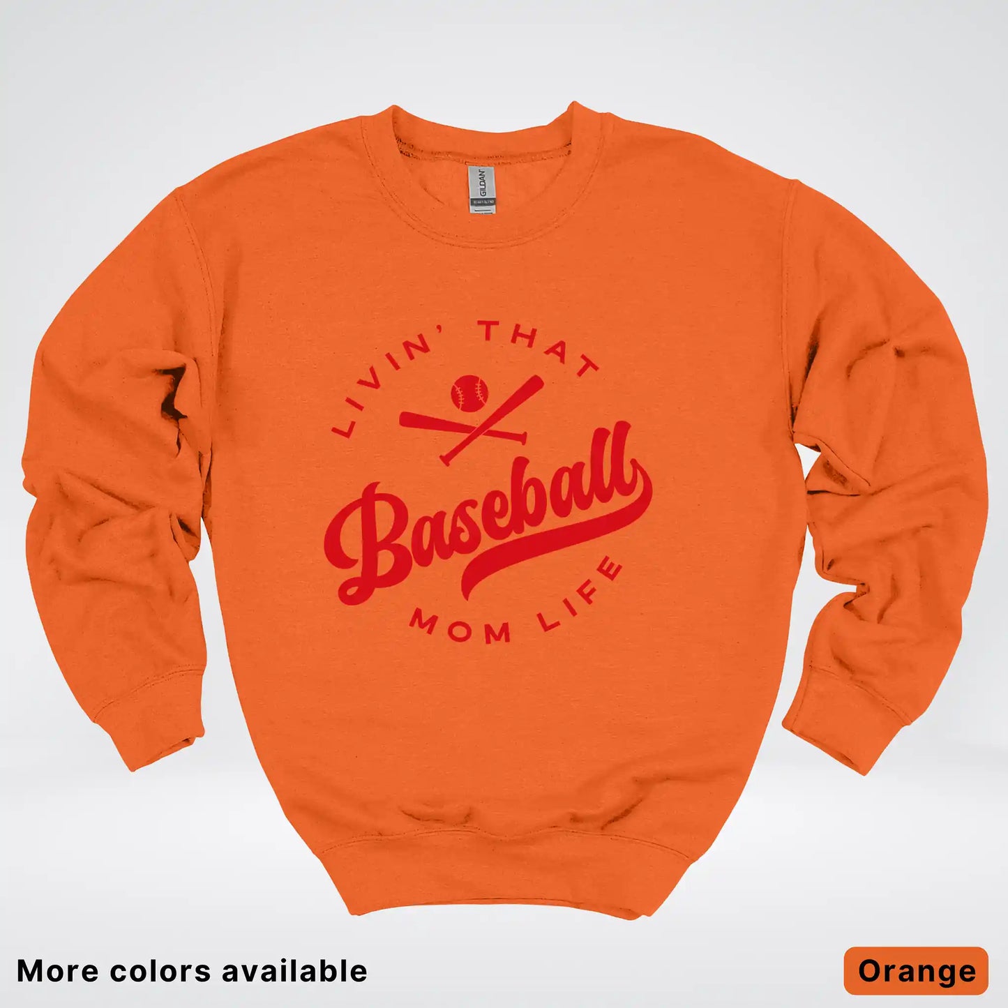 Livin' That Baseball Mom Life - Red Design - Crewneck Sweatshirt