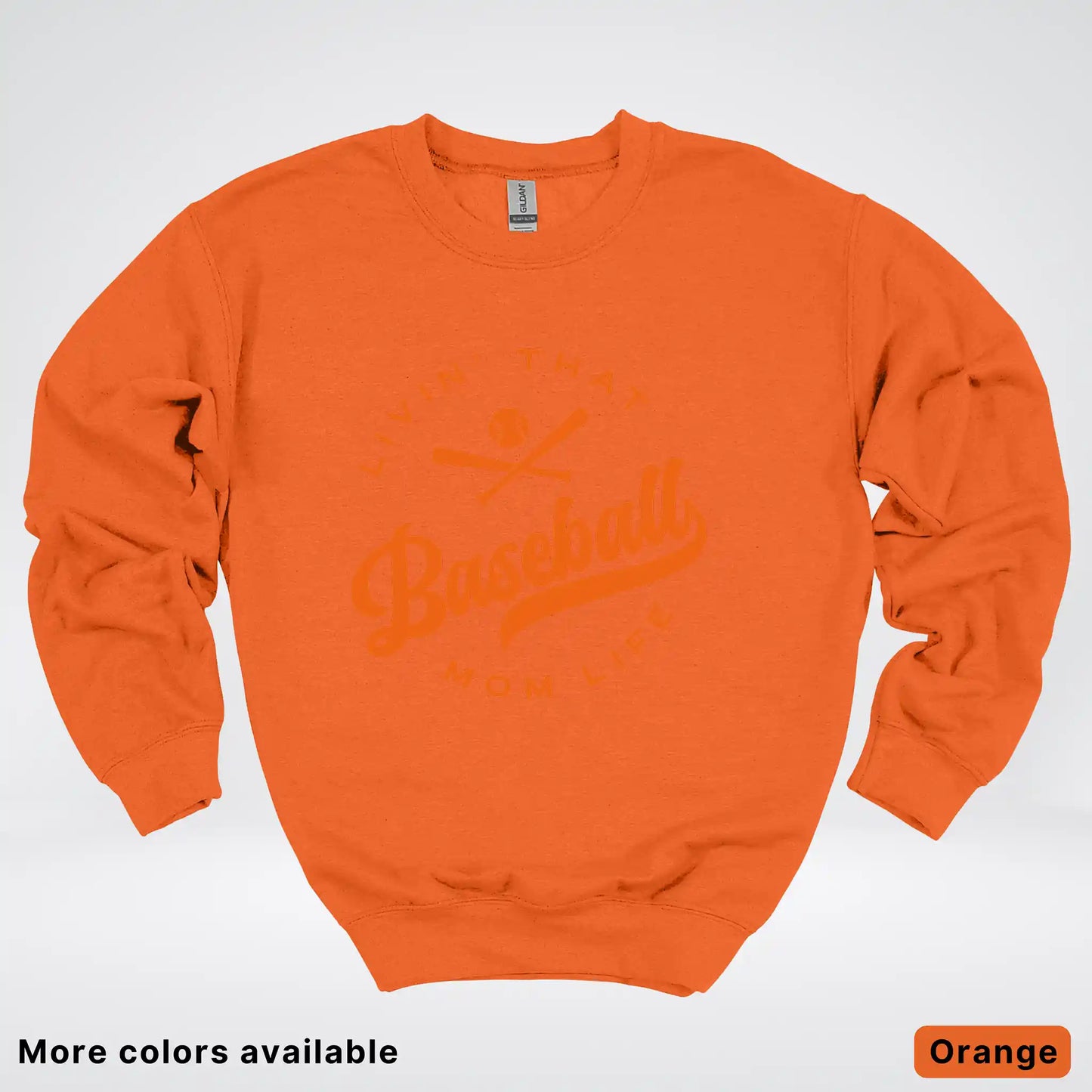 Livin' That Baseball Mom Life – Orange Design - Crewneck Sweatshirt