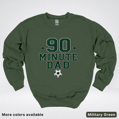 90 Minute Dad – Faux Embroidery Soccer Dad Crewneck Sweatshirt